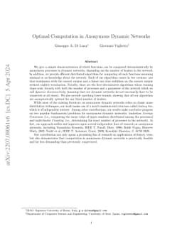 Optimal Computation in Anonymous Dynamic Networks