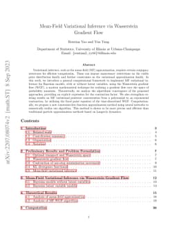 Mean-field Variational Inference via Wasserstein Gradient Flow