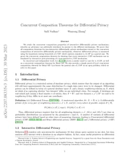 Concurrent Composition Theorems for Differential Privacy