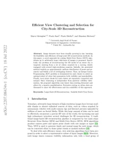 Efficient View Clustering and Selection for City-Scale 3D Reconstruction