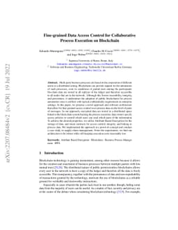 Fine-grained Data Access Control for Collaborative Process Execution on
  Blockchain