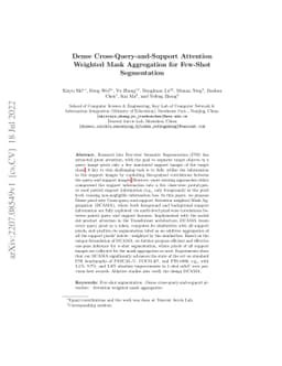 Dense Cross-Query-and-Support Attention Weighted Mask Aggregation for
  Few-Shot Segmentation