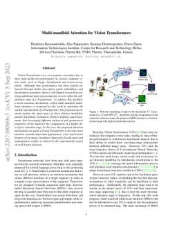 Multi-manifold Attention for Vision Transformers