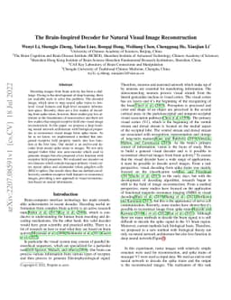The Brain-Inspired Decoder for Natural Visual Image Reconstruction