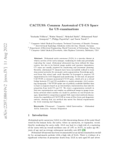 CACTUSS: Common Anatomical CT-US Space for US examinations