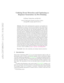 Unifying Event Detection and Captioning as Sequence Generation via
  Pre-Training