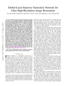 Global-Local Stepwise Generative Network for Ultra High-Resolution Image
  Restoration