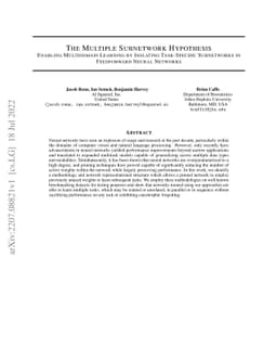 The Multiple Subnetwork Hypothesis: Enabling Multidomain Learning by
  Isolating Task-Specific Subnetworks in Feedforward Neural Networks