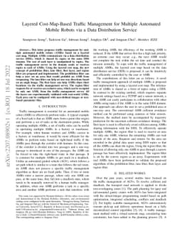 Layered Cost-Map-Based Traffic Management for Multiple Automated Mobile
  Robots via a Data Distribution Service