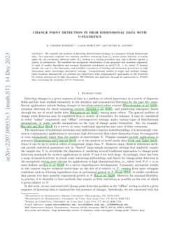 Change point detection in high dimensional data with U-statistics