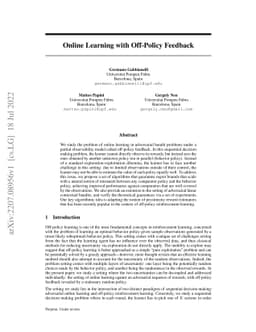 Online Learning with Off-Policy Feedback