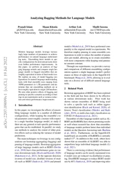 Analyzing Bagging Methods for Language Models