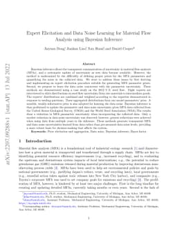 Expert Elicitation and Data Noise Learning for Material Flow Analysis
  using Bayesian Inference