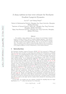 A sharp uniform-in-time error estimate for Stochastic Gradient Langevin Dynamics