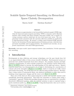 Scalable Spatio-Temporal Smoothing via Hierarchical Sparse Cholesky
  Decomposition