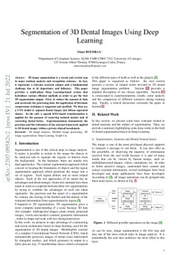 Segmentation of 3D Dental Images Using Deep Learning