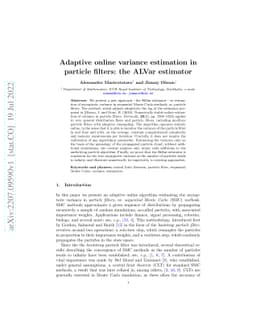Adaptive online variance estimation in particle filters: the ALVar
  estimator