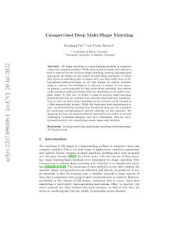 Unsupervised Deep Multi-Shape Matching