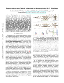 Downwash-aware Control Allocation for Over-actuated UAV Platforms