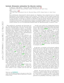 Intrinsic dimension estimation for discrete metrics