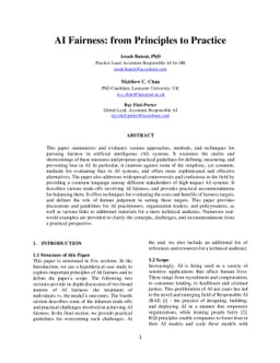 AI Fairness: from Principles to Practice