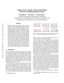 Online Evasion Attacks on Recurrent Models:The Power of Hallucinating
  the Future