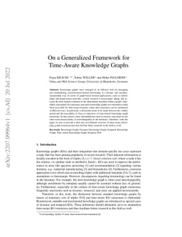 On a Generalized Framework for Time-Aware Knowledge Graphs