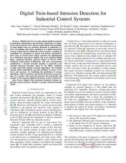 Digital Twin-based Intrusion Detection for Industrial Control Systems