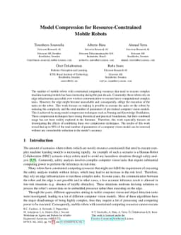 Model Compression for Resource-Constrained Mobile Robots