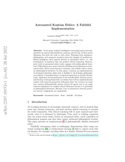 Automated Kantian Ethics: A Faithful Implementation