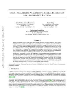 Scalability Analysis of a Global Blockchain For Immunization Records