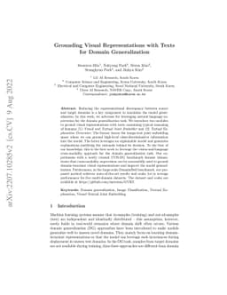 Grounding Visual Representations with Texts for Domain Generalization