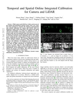 Temporal and Spatial Online Integrated Calibration for Camera and LiDAR