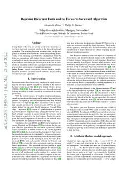 Bayesian Recurrent Units and the Forward-Backward Algorithm