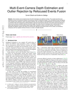 Multi-Event-Camera Depth Estimation and Outlier Rejection by Refocused
  Events Fusion