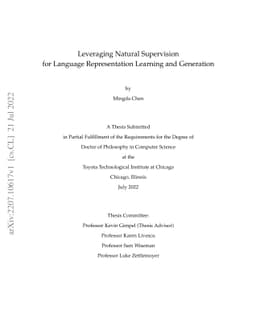 Leveraging Natural Supervision for Language Representation Learning and
  Generation