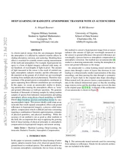 Deep Learning of Radiative Atmospheric Transfer with an Autoencoder