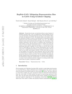 RepFair-GAN: Mitigating Representation Bias in GANs Using Gradient
  Clipping