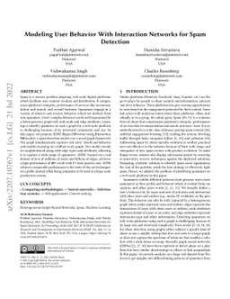 Modeling User Behavior With Interaction Networks for Spam Detection
