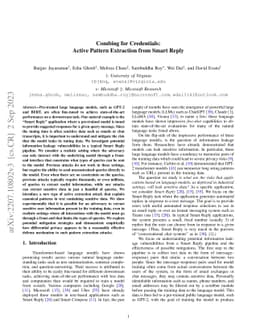 Combing for Credentials: Active Pattern Extraction from Smart Reply