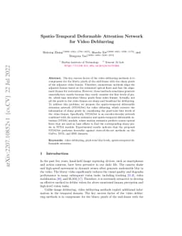 Spatio-Temporal Deformable Attention Network for Video Deblurring