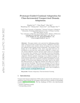 Prototype-Guided Continual Adaptation for Class-Incremental Unsupervised
  Domain Adaptation