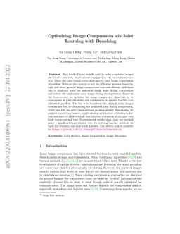 Optimizing Image Compression via Joint Learning with Denoising