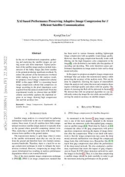 XAI based Performance Preserving Adaptive Image Compression for
  Efficient Satellite Communication