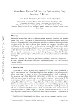 Vision-based Human Fall Detection Systems using Deep Learning: A Review