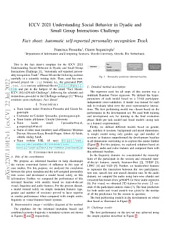 Fact sheet: Automatic Self-Reported Personality Recognition Track