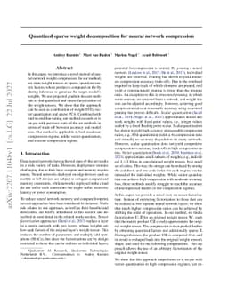 Quantized Sparse Weight Decomposition for Neural Network Compression