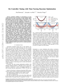 On Controller Tuning with Time-Varying Bayesian Optimization
