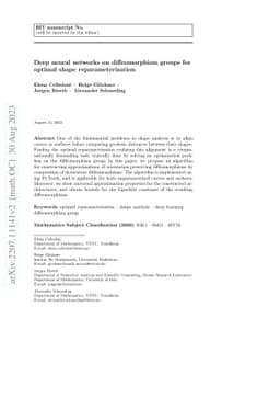 Deep neural networks on diffeomorphism groups for optimal shape
  reparameterization