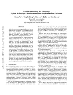 Learn Continuously, Act Discretely: Hybrid Action-Space Reinforcement
  Learning For Optimal Execution
